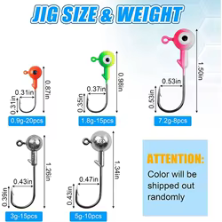 Kit Jig Head Bola Redonda para Lubina y Trucha