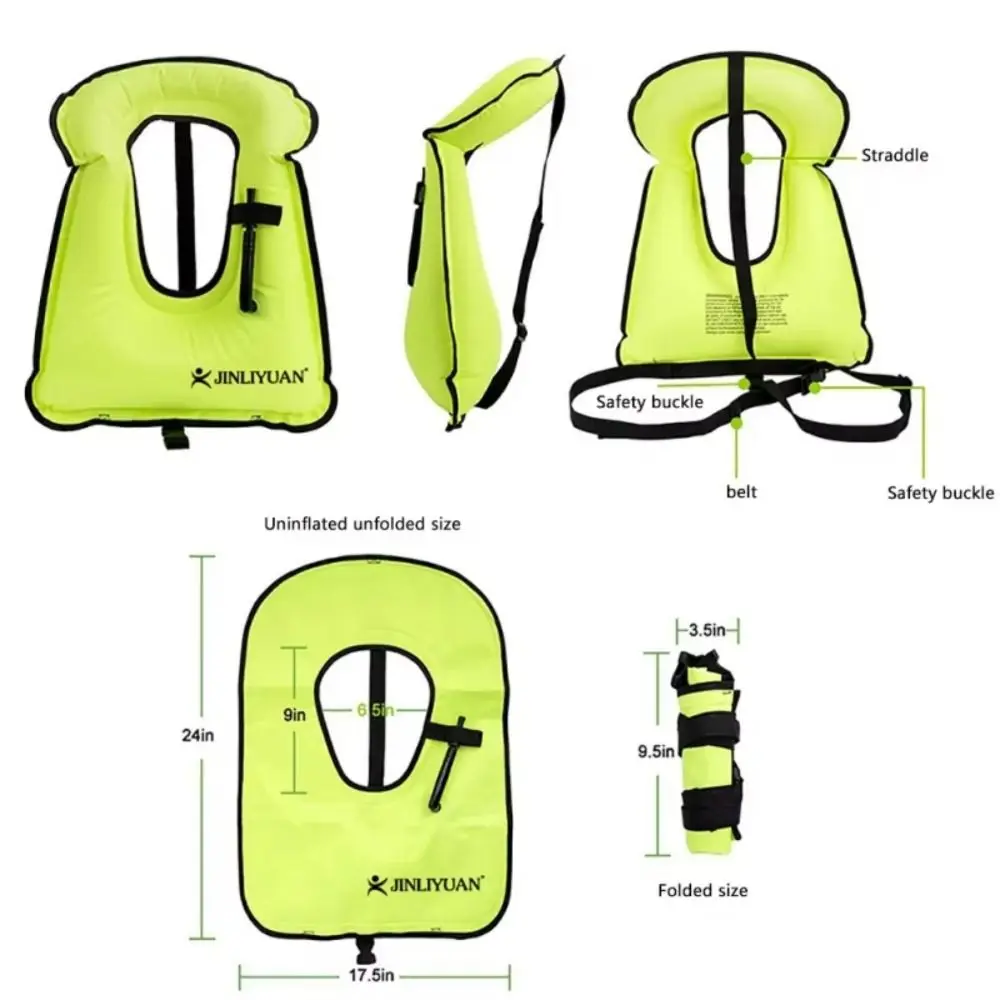 Vista del chaleco inflable ajustable
