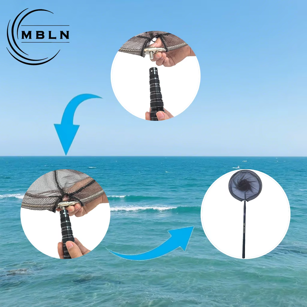 Red Telescópica Carbono MBLN – Malla Goma para Pesca desde Barco - imagen 4