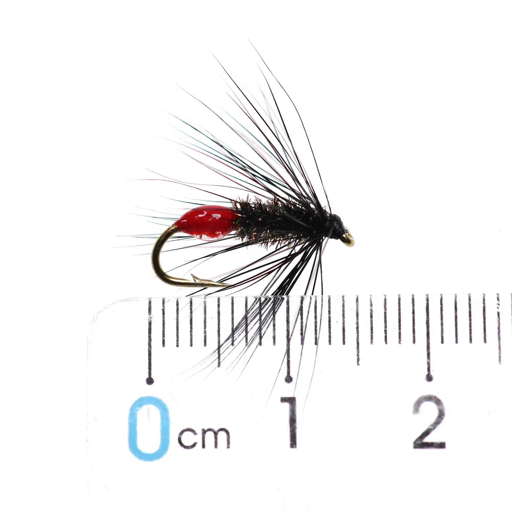 Wifreo Mosca Hormiga Roja con hackle de acero para lubina y trucha - imagen 5