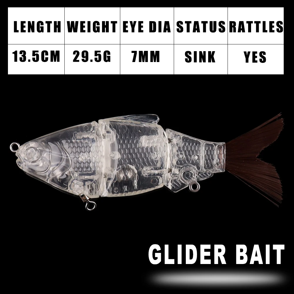 Dr.Holife Glidebait blanco sonajeros articulado sin pintar planeador - imagen 2