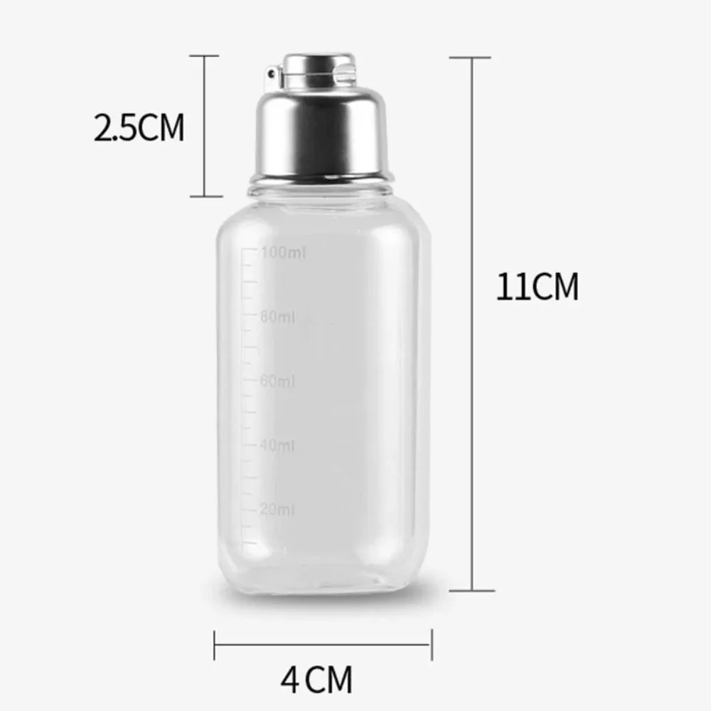 Botella transparente de 100 ml para pesca y cebos con escala