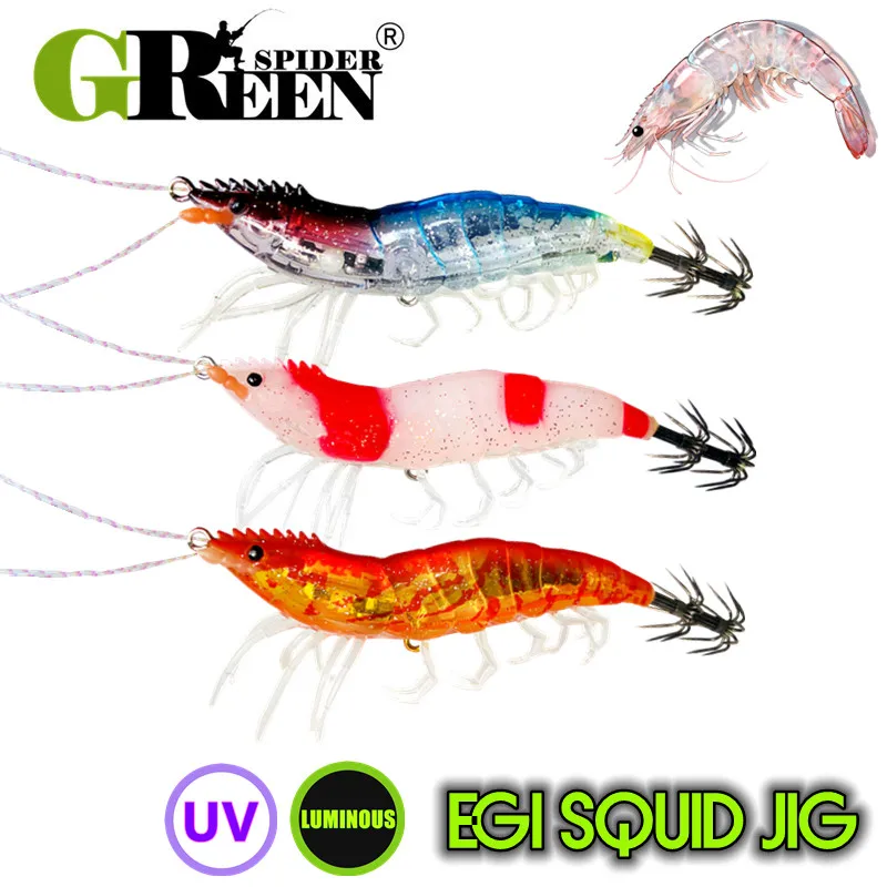 GREENSPIDER Jig Head UV para Calamar y Sepia