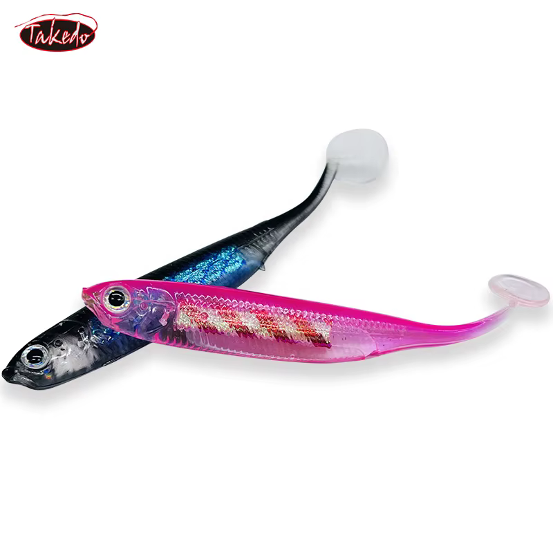 Señuelo blando Takedo JJ01 PVC 7,5cm 2,2g cola T lubricón, trucha - imagen 2