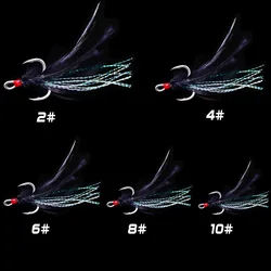PROBEROS Anzuelo triple con plumas de alta resistencia para pesca
