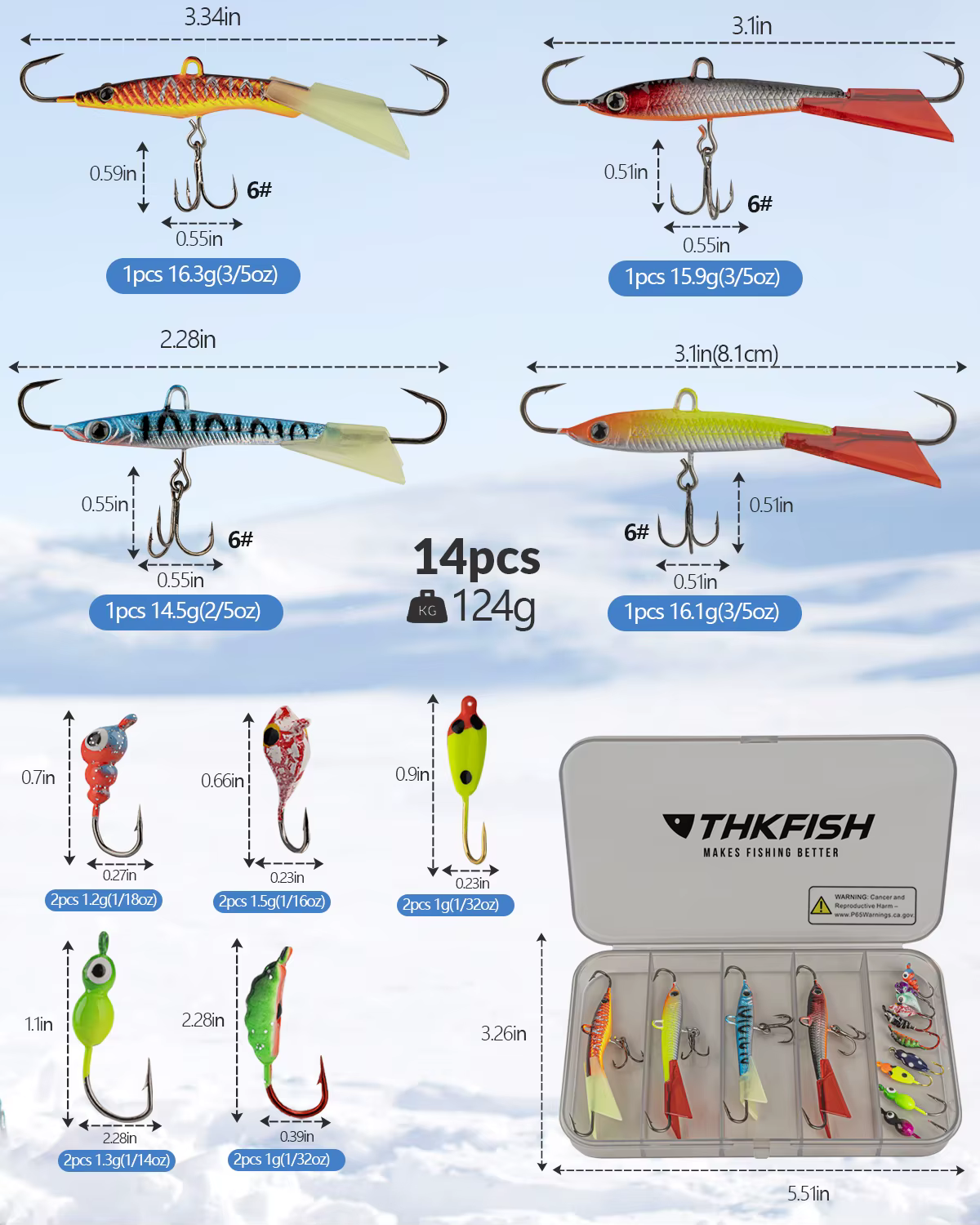 Señuelos equilibradores luminosos para pesca en hielo - imagen 3