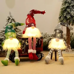 Gnomo navideño con luz LED – Adorno de felpa para el hogar, decoración