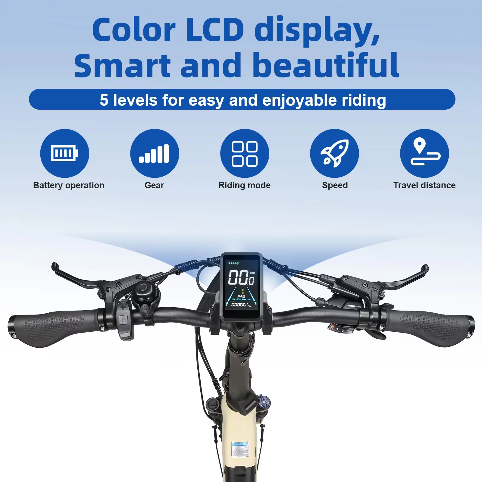 Bicicleta eléctrica TTGO F7 montada y lista para rodar