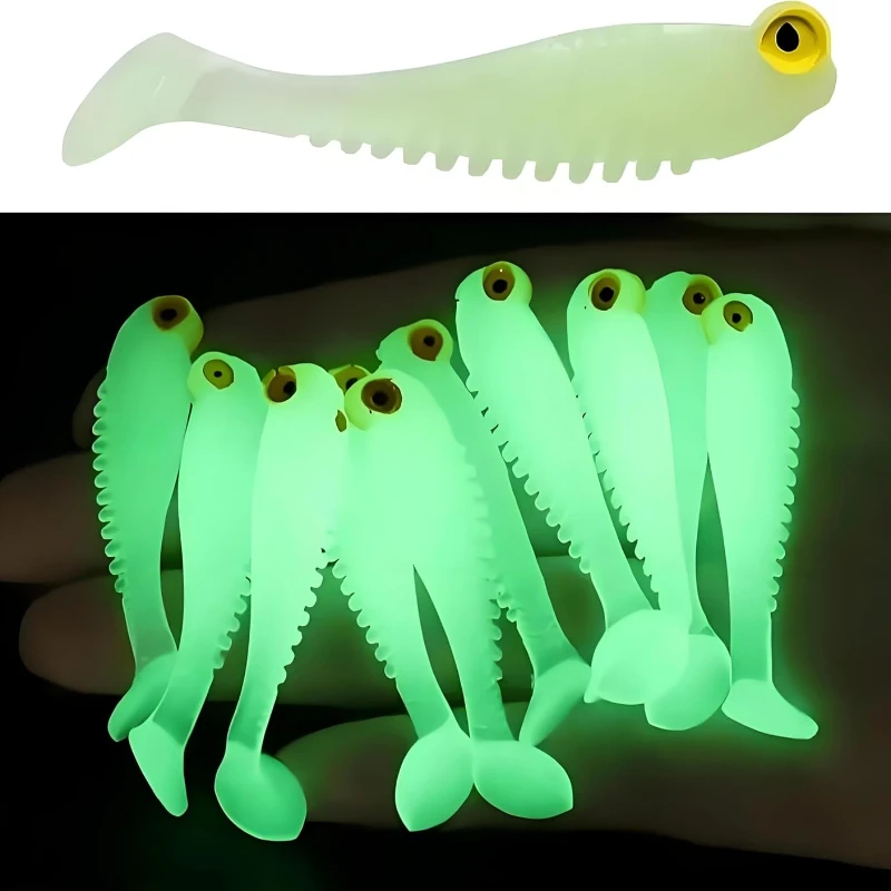 Señuelos de silicona luminosos variados para pesca