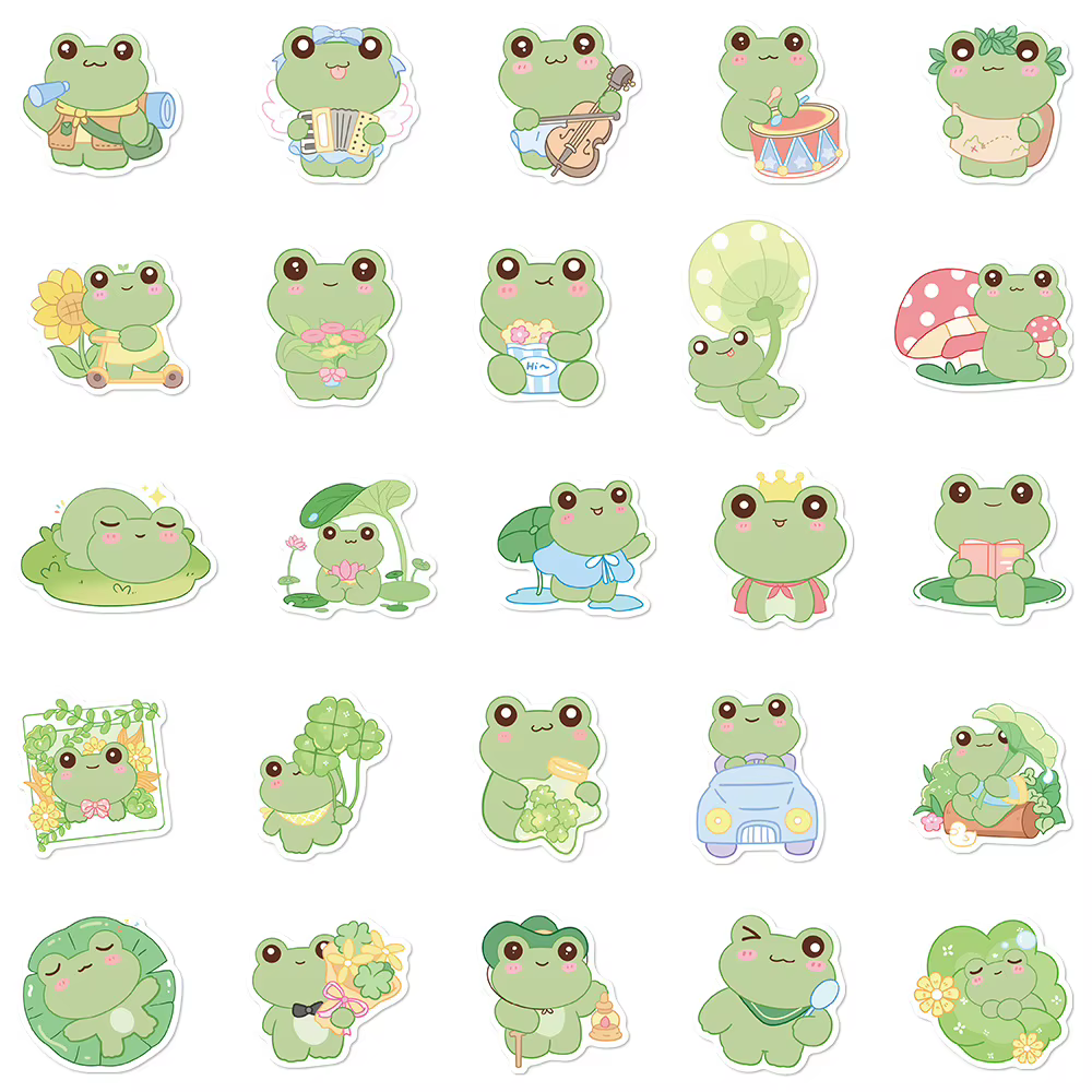 Pegatinas adhesivas de rana – Impermeables para dispositivos y objetos personales