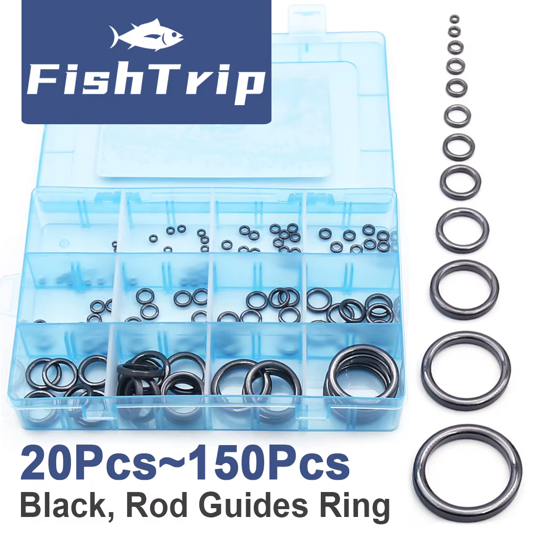 FishTrip Juego Reparación Anillos Cerámicos Guías Caña Pesca - imagen 2