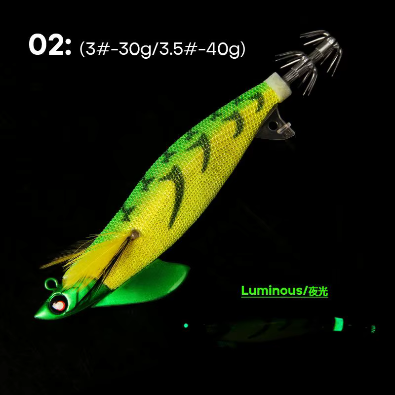 Jibionera fluorescente de madera para calamar y sepia