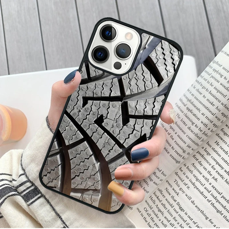 Funda con diseño de pista de neumáticos vista frontal