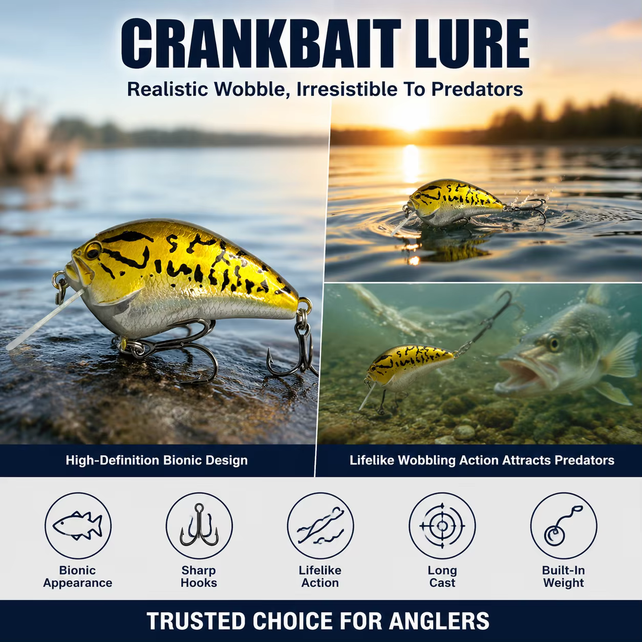 Señuelo Crankbait Biónico Resistente para Lubina y Lucio - imagen 4