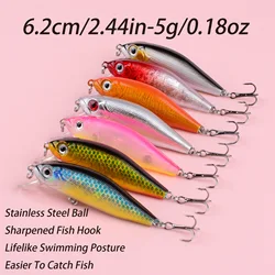 Señuelo Minnow duro hundible con ojos 3D y anzuelo triple para lubina