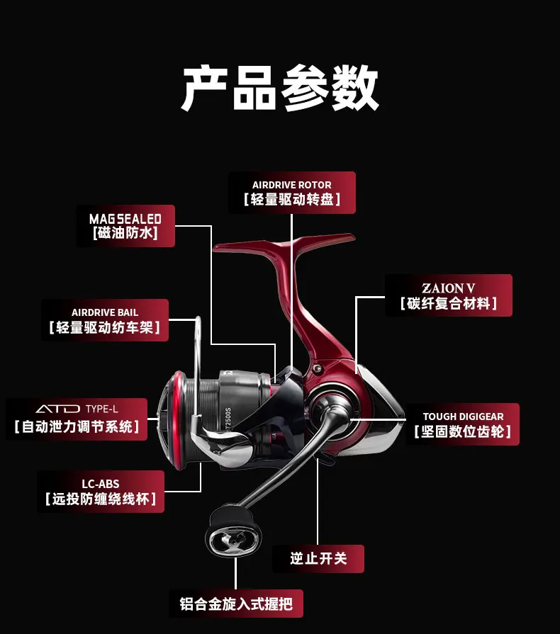 Vista del carrete DAIWA FUEGO CS LT en acción de pesca