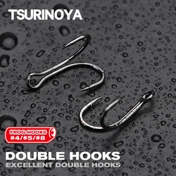 Anzuelos Tsurinoya Doble Rana – Acero alto carbono 10 uds
