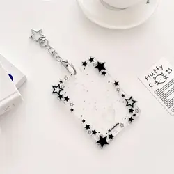 Portafotos acrílico con estrellas brillantes y llavero mini regalo