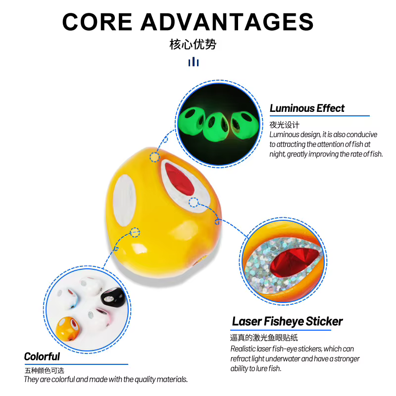 Moon Fish Head TEASER J88 – Cebo luminoso para pesca en barco, 60-200g - imagen 3