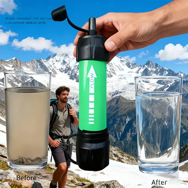 Filtro de agua portátil en acción