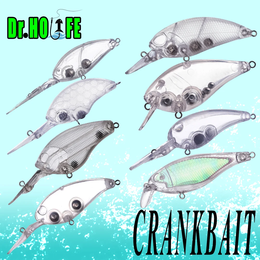Crankbait de agua profunda para lubina sin pintura Dr.Holife - imagen 5