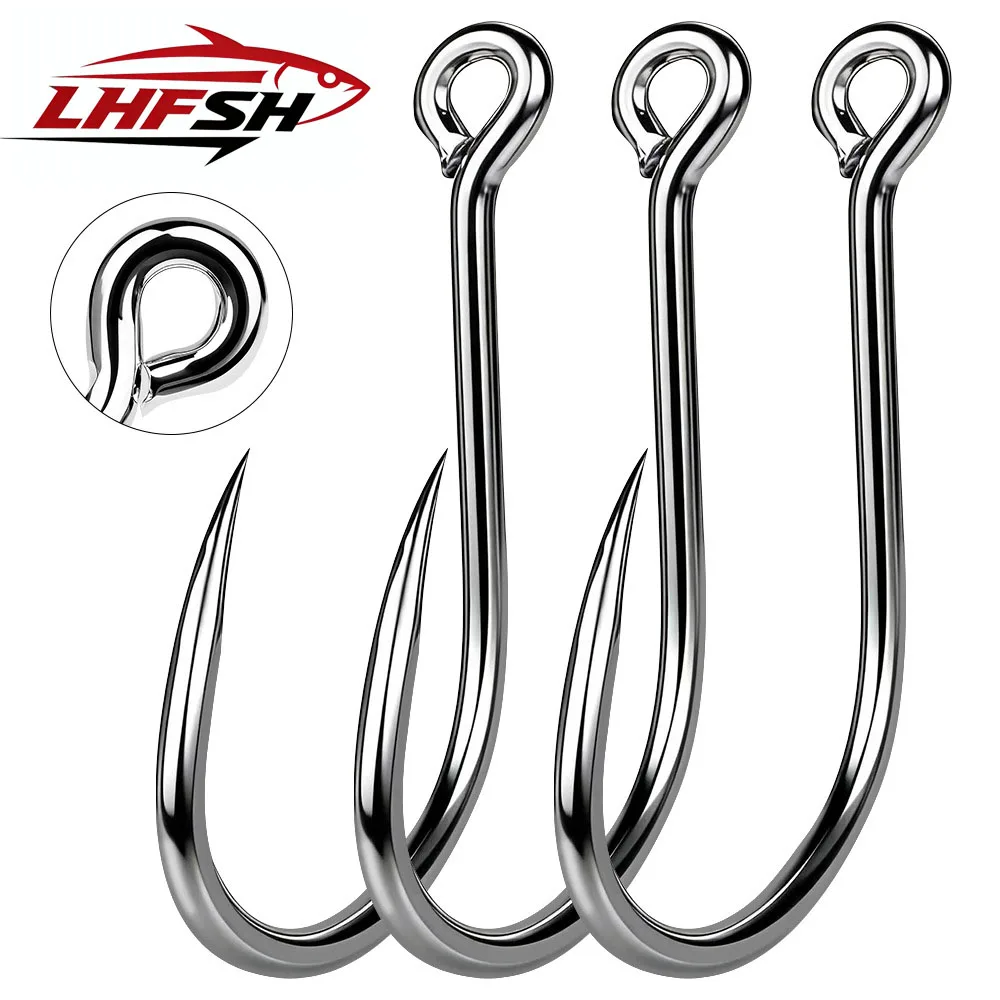 LHFSH Anzuelos para carpa de acero carbono con punta afilada