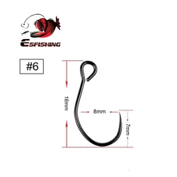 ESFISHING Anzuelos para gusano de acero carbono con púas – Drop Shot