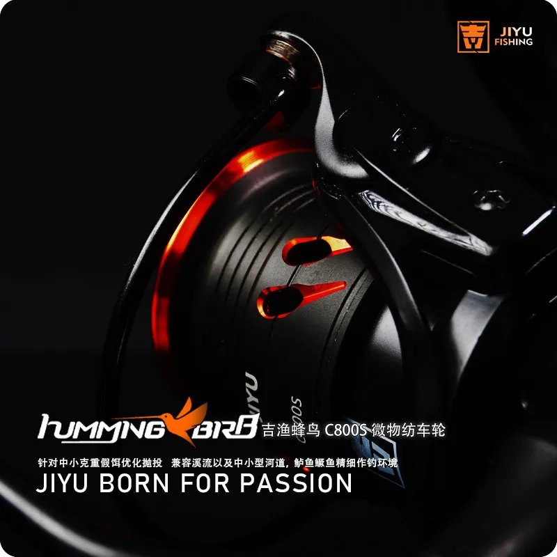 Carrete giratorio JIYU Hummingbird C800S micro con arrastre suave - imagen 3