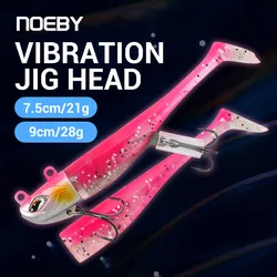 NOEBY Señuelo Shad Blando con Vibración y Jig Head para Lubina