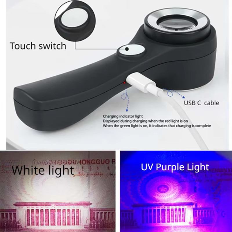 Lupa LED UV – inspección de nudos y líneas de pesca - imagen 3