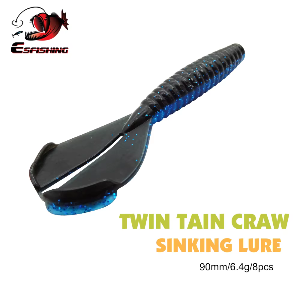 ESFISHING Vinilo Doble Cola 90mm – Cebo Cangrejo para Carpa - imagen 4