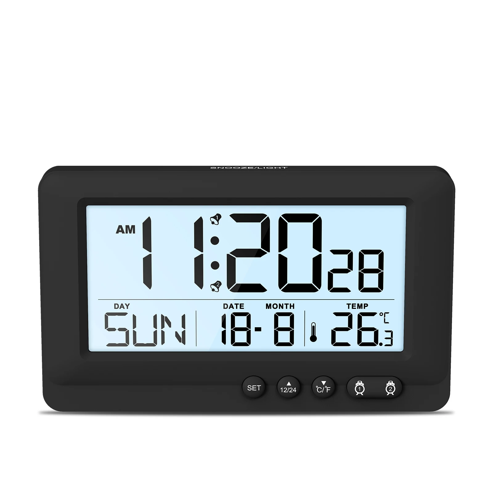 Despertador digital ORIA con pantalla LCD, calendario y temperatura - imagen 5