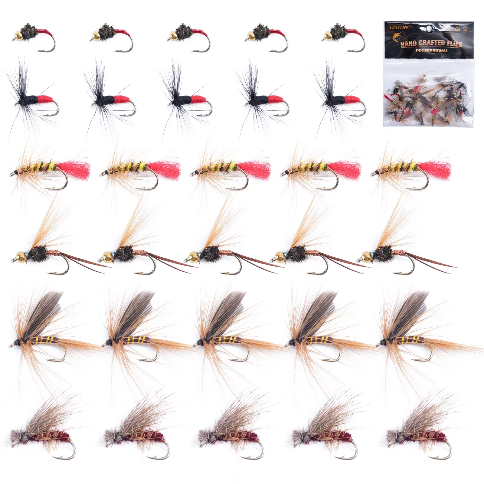 Goture Adams Dry Fly – Moscas secas imitación Mayfly y Caddisfly - imagen 5