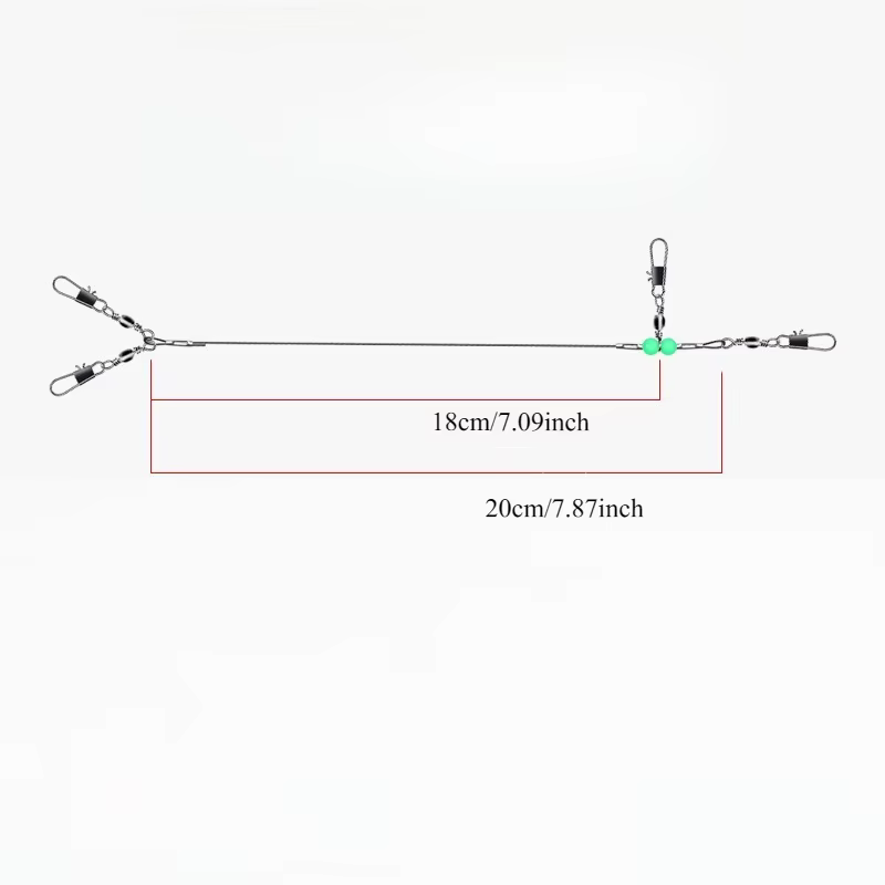 Aparejo para calamar con cuentas luminosas y enganche rápido de 20 cm - imagen 3