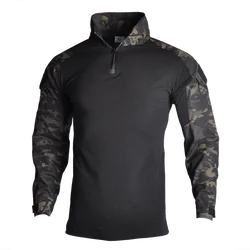 Camiseta de pesca táctica con acolchado camuflaje para hombre