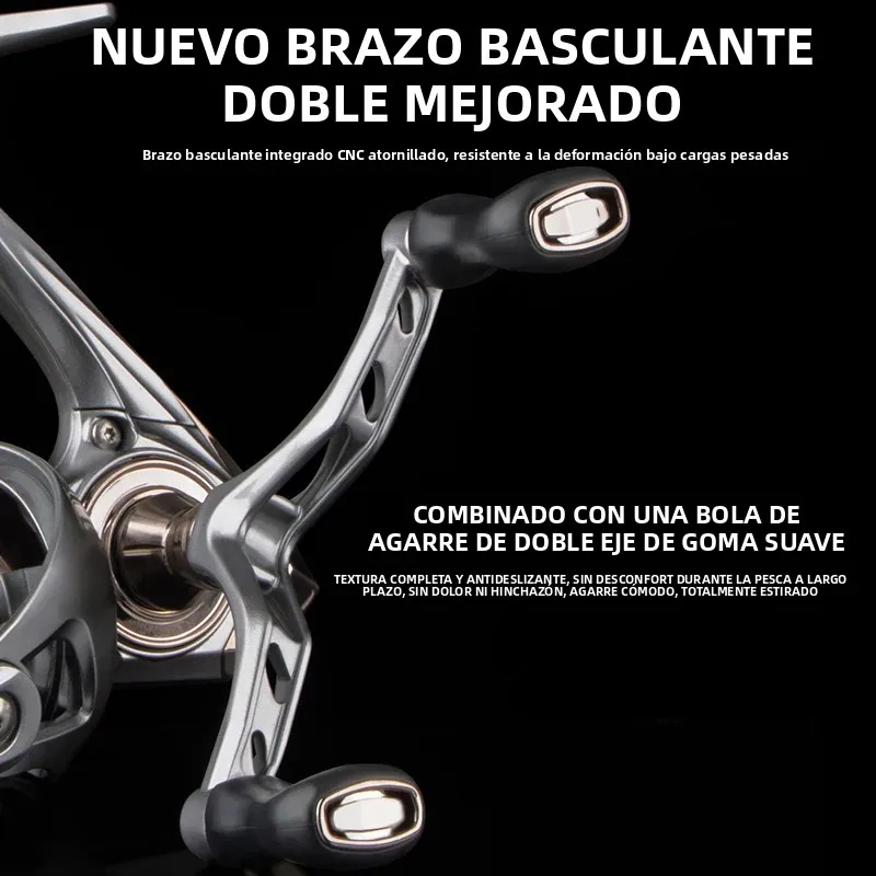 Carrete de doble manivela DEUKIO para pesca en agua salada y dulce - imagen 5