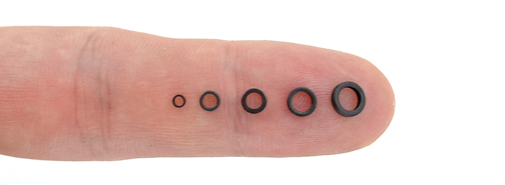 Detalle de tamaños de anillos tóricos