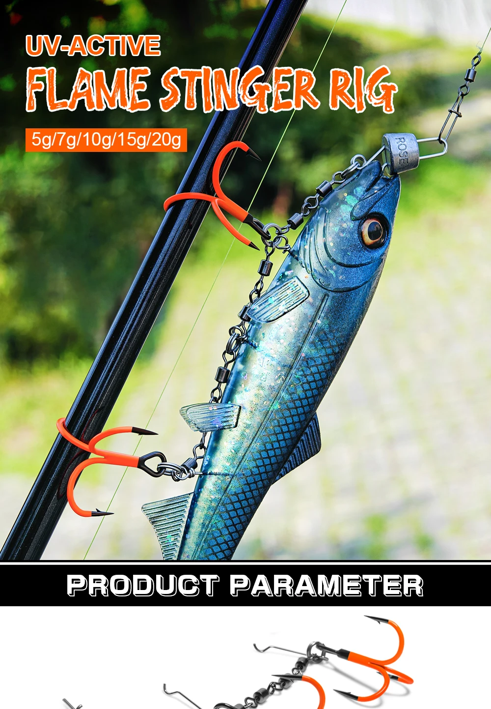 Cebo y aparejo Flame Stinger multi-depth