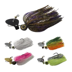 Señuelo Chatterbait para lucio con hoja grande y cebo giratorio