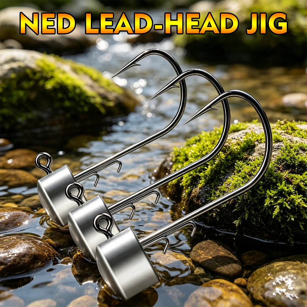 Anzuelos Jig Head Proberos cabeza plana para vinilo salada lubina - imagen 2