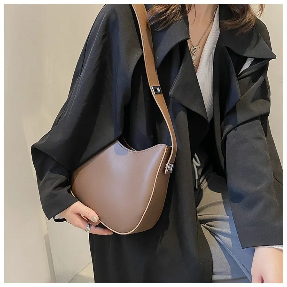 Bolso bandolera cuero PU con cremallera y gran capacidad