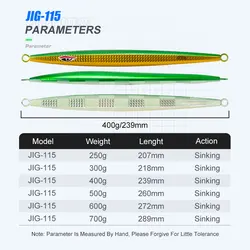 Obsession J115 Señuelo pesca profunda UV agua salada hundimiento rápido
