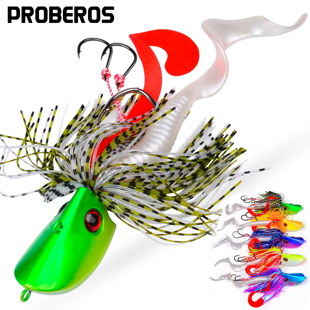 Señuelos Proberos con Ojos 3D y Falda para Pesca en Agua Salada - imagen 4
