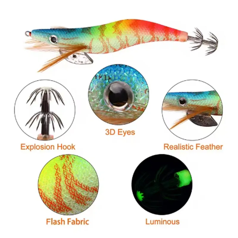 Variedad de colores del pack de 10 señuelos