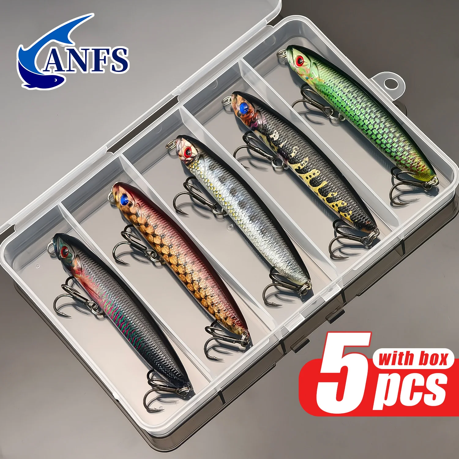 ANFS señuelos tipo minnow hundidos para pesca en agua dulce y salada - imagen 3
