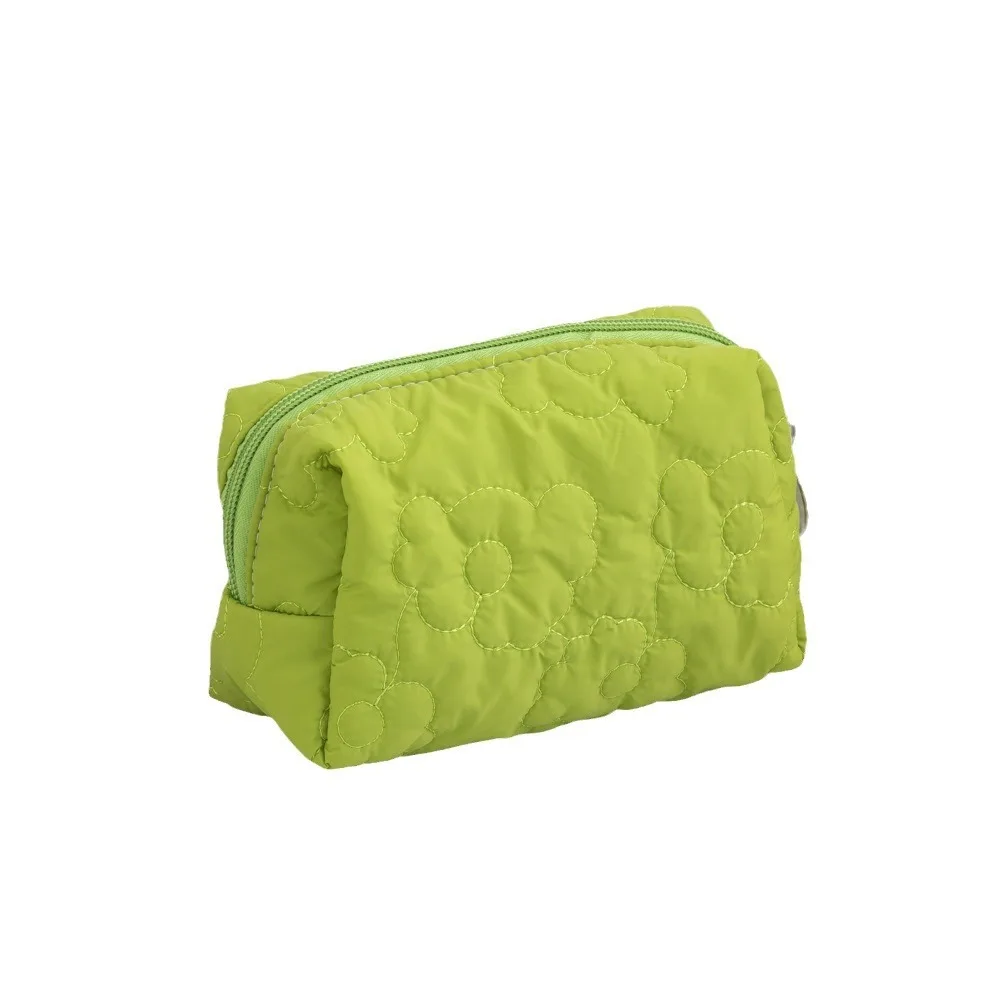 Bolsa de aseo acolchada caramelo con diseño floral y gran capacidad - imagen 3
