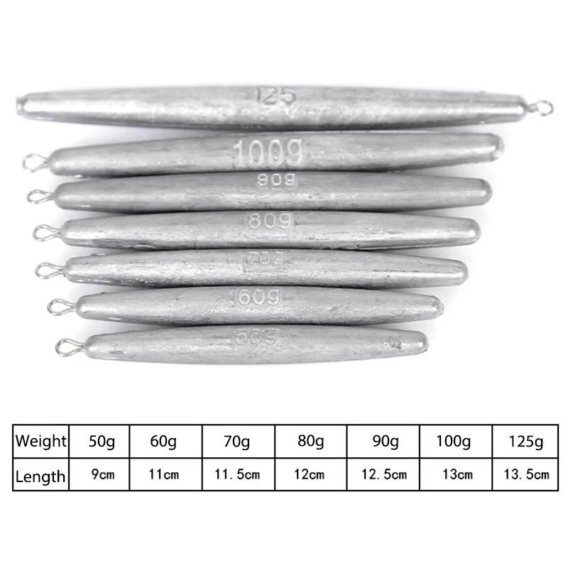Pesos de plomo largos anticolgantes para pesca – Accesorios esenciales - imagen 4