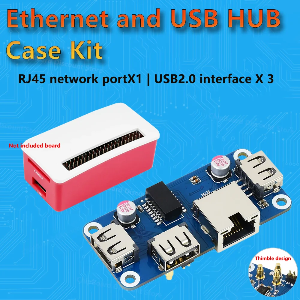 Adaptador Ethernet USB Hub HAT RJ45 para Raspberry Pi Zero - imagen 3