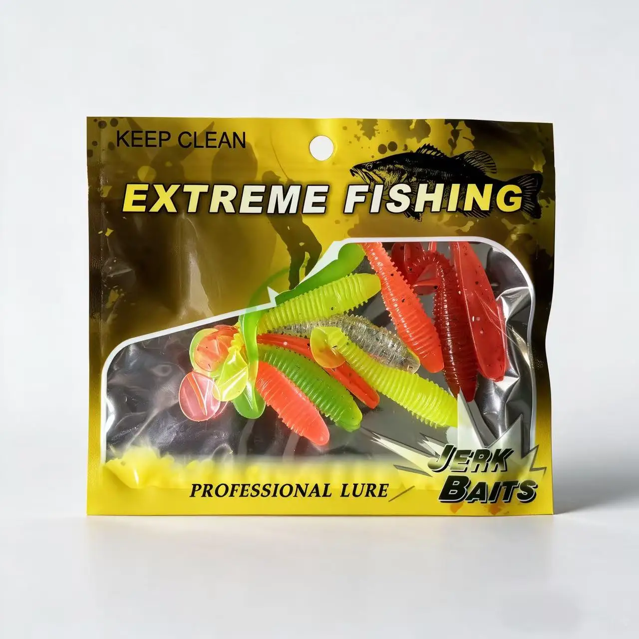 Vinilos gusanos y swimbait cola doble con brillo para lubina y trucha - imagen 5