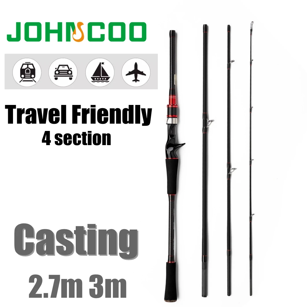 Caña de lubina Johncoo Travel Rod de carbono ultraligero rápida - imagen 3